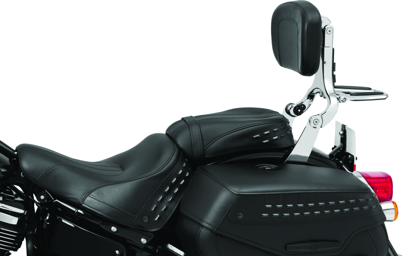 Kuryakyn 7080 Fixed Mounts Multi-purpose Driver & Passenger Backrest 18-Up Softail Black - User 1