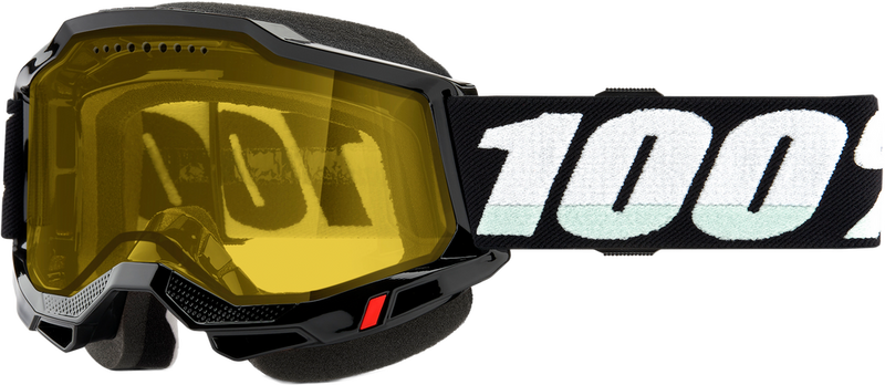 100% 610-5427 50021-10008 ACCURI 2 SNOWMOBILE GOGGLE BLACK W/ YELLOW LENS