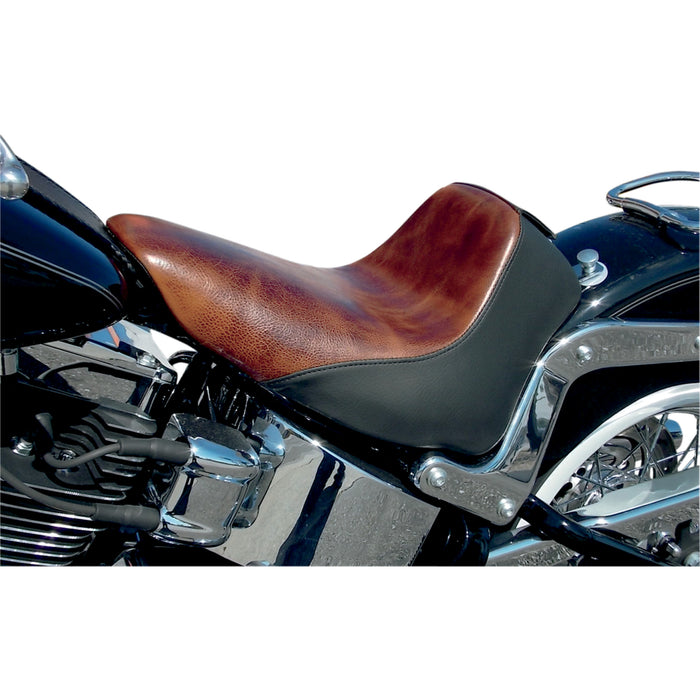 SADDLEMEN 0802-0750 806-15-0041B Renegade™ Lariat Leather Solo Seat - FLSTN/C