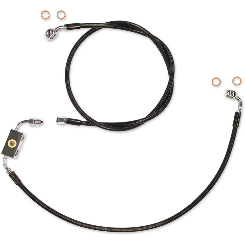 Magnum Shielding Extreme Response Front Brake Line Kit For ABS XR Black - SBC1316-34 For Harley Dyna Wide Glide / Street Bob 2012-2017