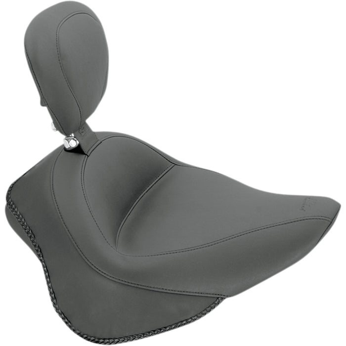 MUSTANG 0802-0765 79742 Wide Solo Seat with Removable Backrest - Vintage - Black - Smooth