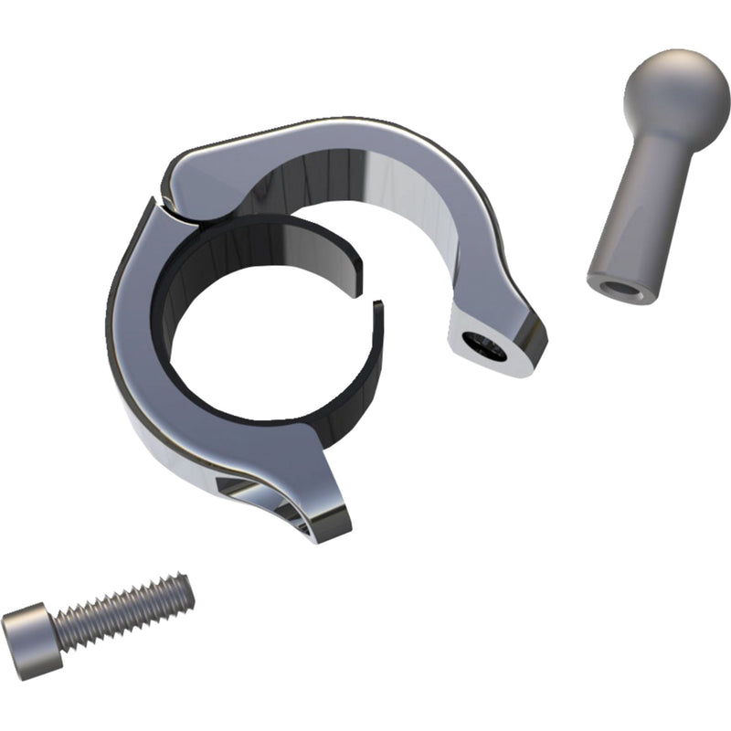CIRO 0636-0190 50138 Aluminum Clamp Kit ball mount - 1-1/8" - 1-1/4" handlebars - chrome