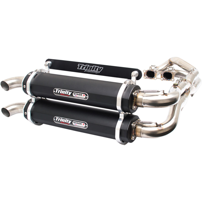 Trinity Racing Stage 5 2-Into-2 Exhaust System - TR-4119D-BK Polaris RZR 2014-2023