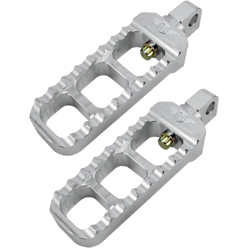 JOKER MACHINE 1620-1147 08-61-1 Adjustable Serrated Billet Footpegs - Clear