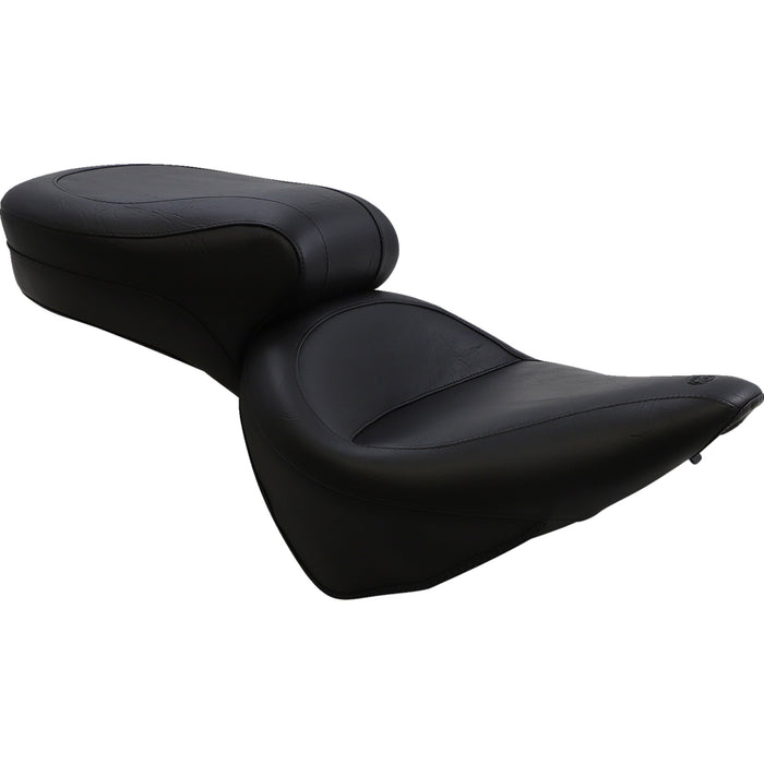 MUSTANG 0802-0240 75073 Vintage Style Seat - Wide - Smooth - Black - FXST/FLST