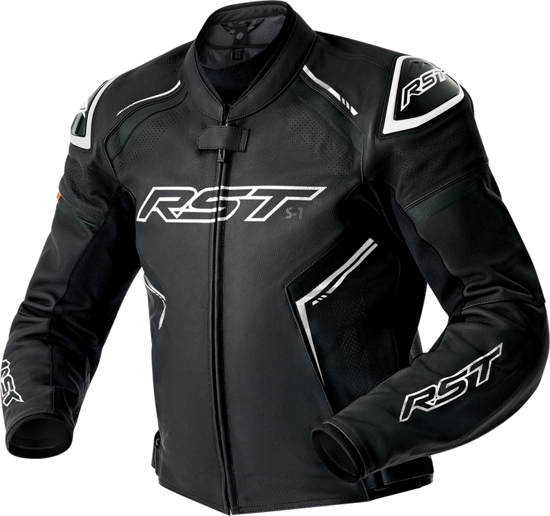 Rst S1 D3O Leather Jacket Black WHI 5X - 103605WHI-54