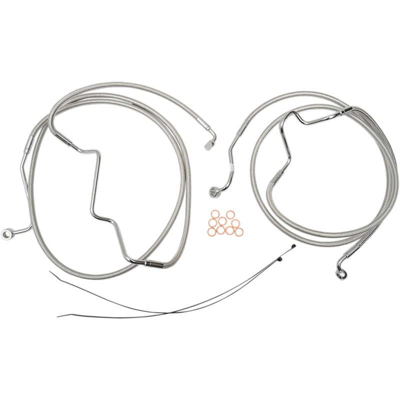 Magnum Shielding Designer Series Front Lower Brake Line Kit Polished Stainless - AS57016 For Harley Touring 2014-2023