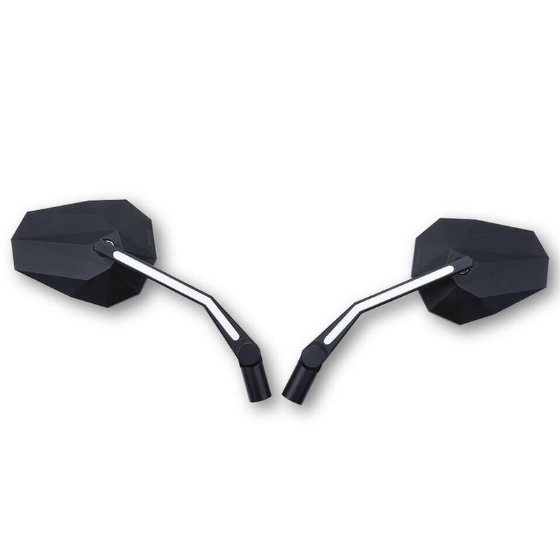 Highsider 58-2207 301-452 STEALTH-X3 DRL MIRROR PAIR MATTE BLACK