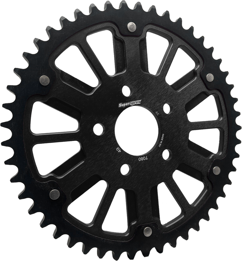 Supersprox 106-708251B RST-7080:51-BLK STEALTH 51T REAR SPROCKET BLK ALUM CAR BLK STEEL TEETH