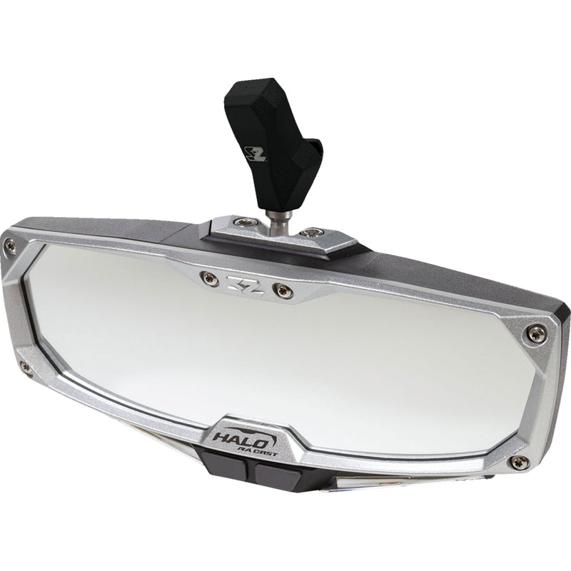 SEIZMIK 0640-1727 56-18032KIT Halo R Rear View Mirror with Cast Aluminum Bezel/LED Cabin Light - CF Moto Mirror - Halo R - Rear View w/LED Cabin Light - Rectangle - Black w/Silver Bezel - Each - CF Moto