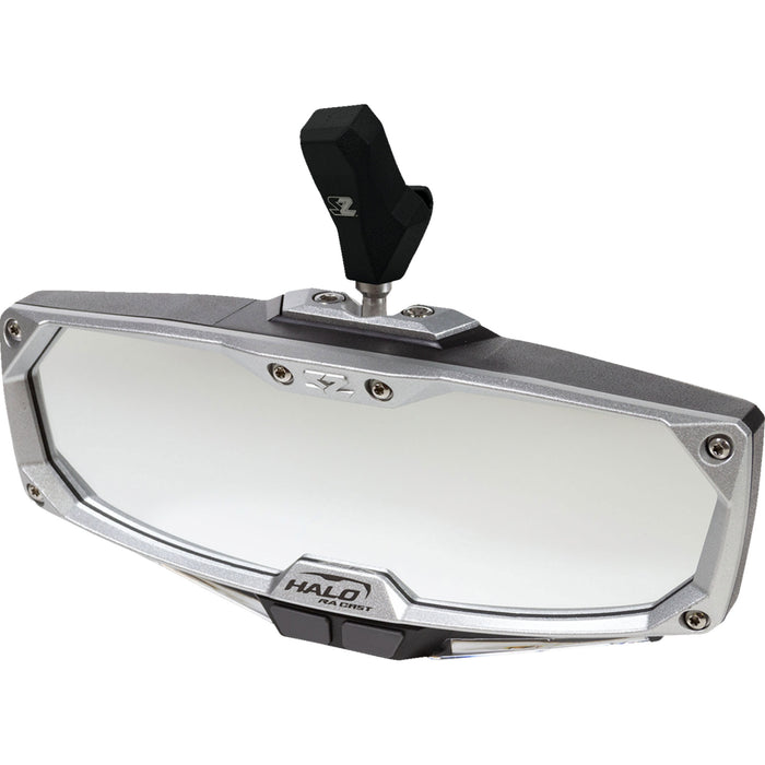 SEIZMIK 0640-1727 56-18032KIT Halo R Rear View Mirror with Cast Aluminum Bezel/LED Cabin Light - CF Moto Mirror - Halo R - Rear View w/LED Cabin Light - Rectangle - Black w/Silver Bezel - Each - CF Moto