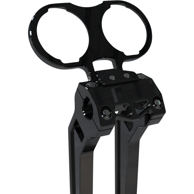 LA Choppers Gauge Mount For Performance Risers Dual Black Dyna Sportster - LA-7397-02B For Harley Motorcycles 1999-2021