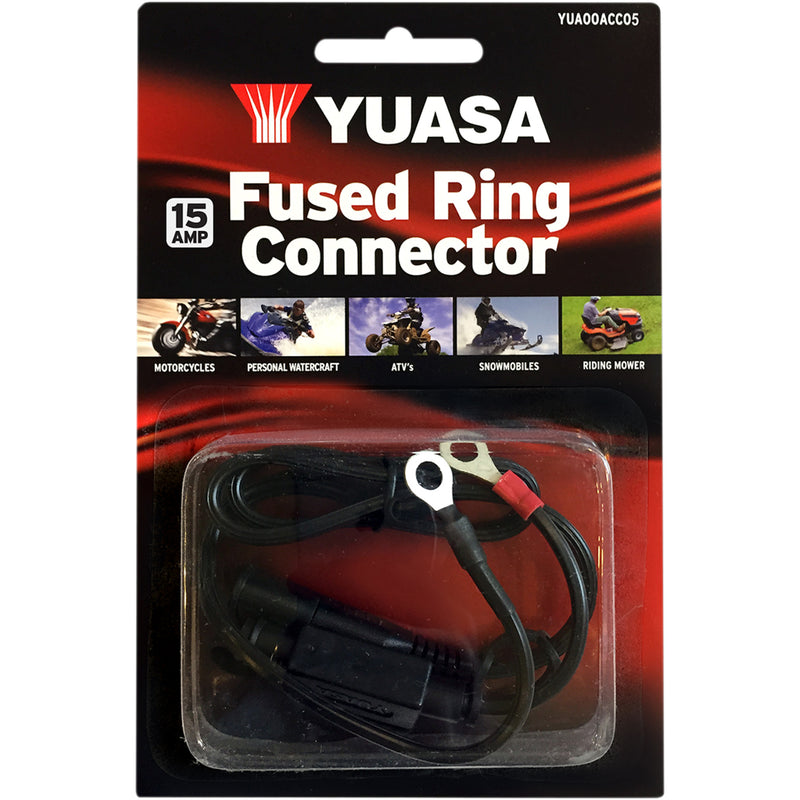 YUASA 3807-0478 YUA00ACC05 Battery Charger Lead Fused Ring Connector