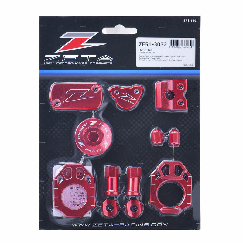 Zeta Billet Kit Honda RED - ZE51-3032 Honda CRF450R / CRF450RX / CRF450RWE 2017-2020