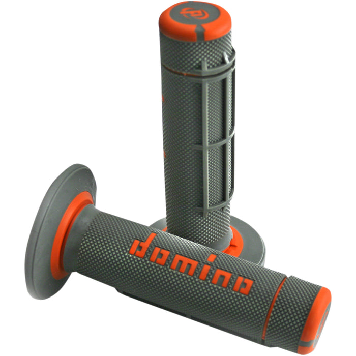 DOMINO 0630-1580 A02041C4552A7-1 Dually Grips Grips - Dually - Half Waffle - Gray/Orange
