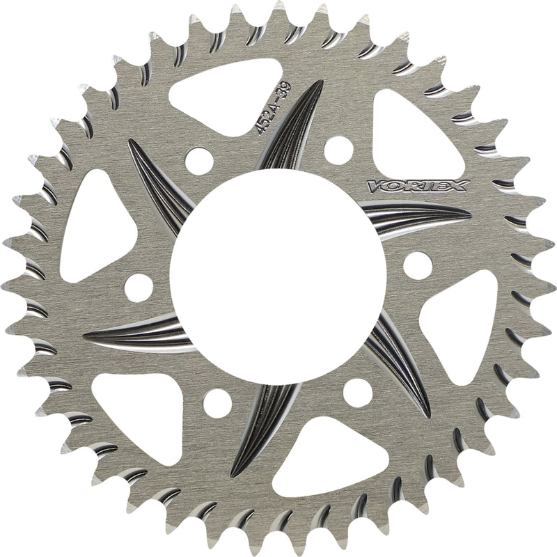 VORTEX 1211-0558 452A-39 Aluminum Rear Sprocket Aluminum Sprocket - Silver - Rear - 39 Tooth