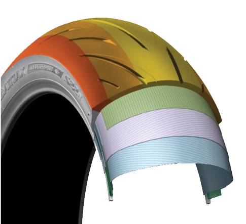 Bridgestone 874-1118 11668 TIRE BATTLAX HYPERSPORT S22 FR 110/70R17 54H RADIAL TL