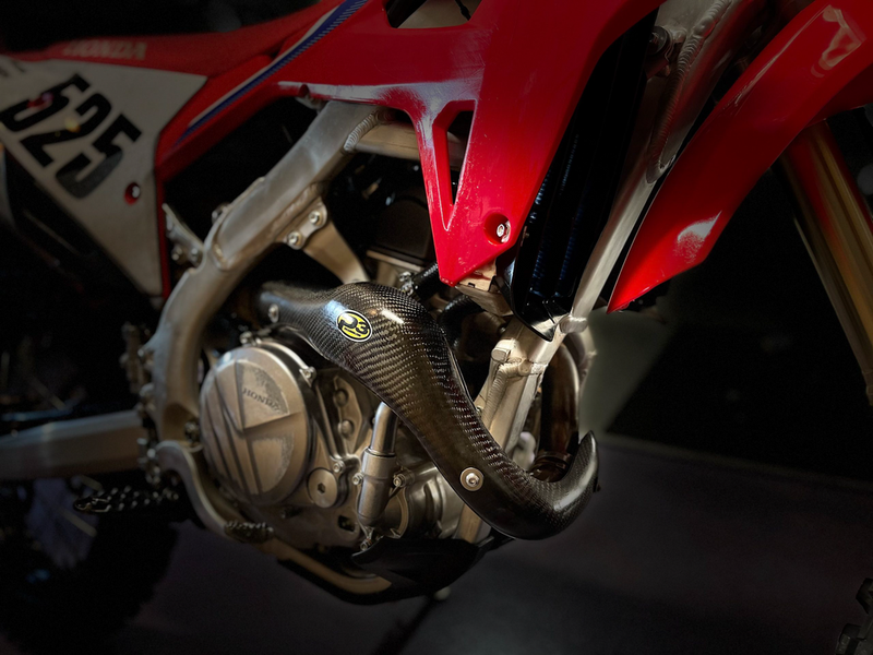 P3 Heat Shield Carbon STK Pipe - 205078 Honda CRF450R / CRF450RX 2021-2024
