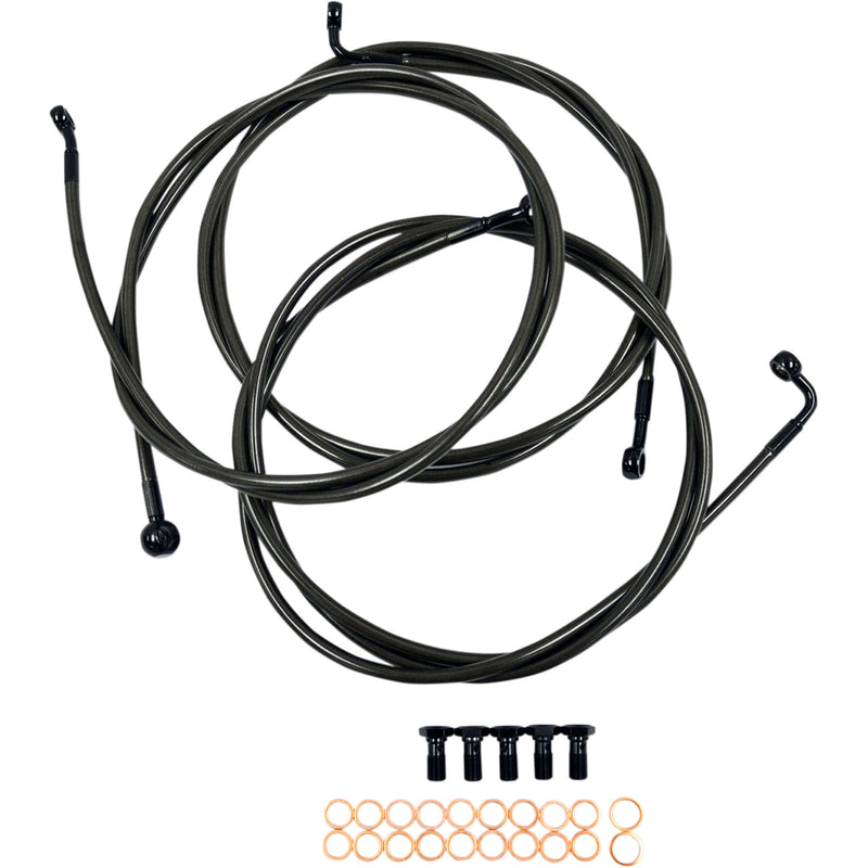La Choppers Midnight Series Brake Line - LA-8052B16M For Harley Touring 2014-2020