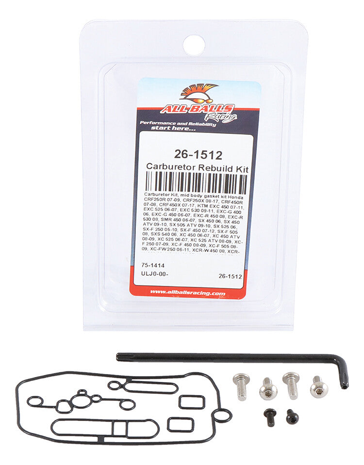 All Balls Keihin MID Body Carb Kit - 26-1512 For Honda CRF250R / CRF450R / CRF250X / CRF450X 2007-2017 | Suzuki RMZ 450 / RMZ 250 2005-2009