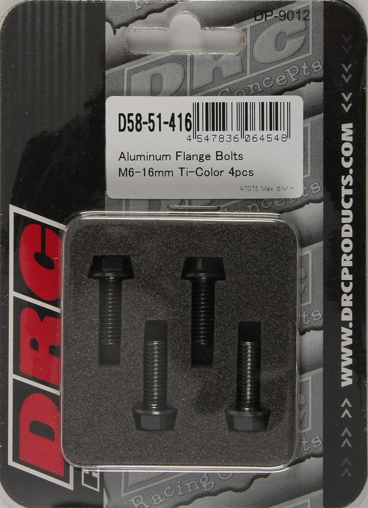 Drc 634-8316T D58-51-416 ALUMINUM FLANGE BOLTS TITANIUM M6X16MM 4/PK