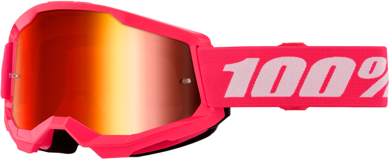 100% 610-5261 50032-00011 STRATA 2 JUNIOR GOGGLE PINK MIRROR RED LENS