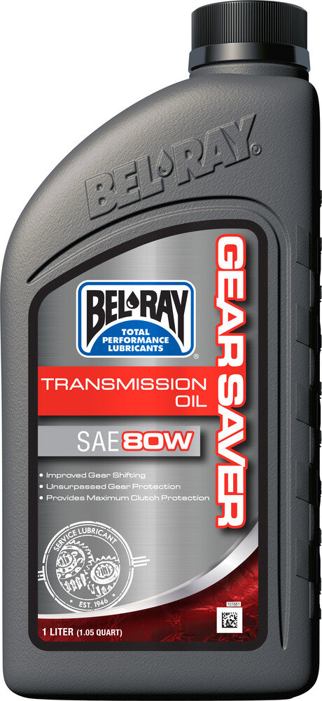 Bel-ray 840-0401 99250-B1LW GEAR SAVER TRANSMISSION OIL 80W 1L