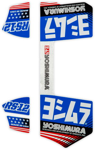 Yoshimura 961-9081 RS12-NB013 RS12 MUFFLER DECALS BLUE