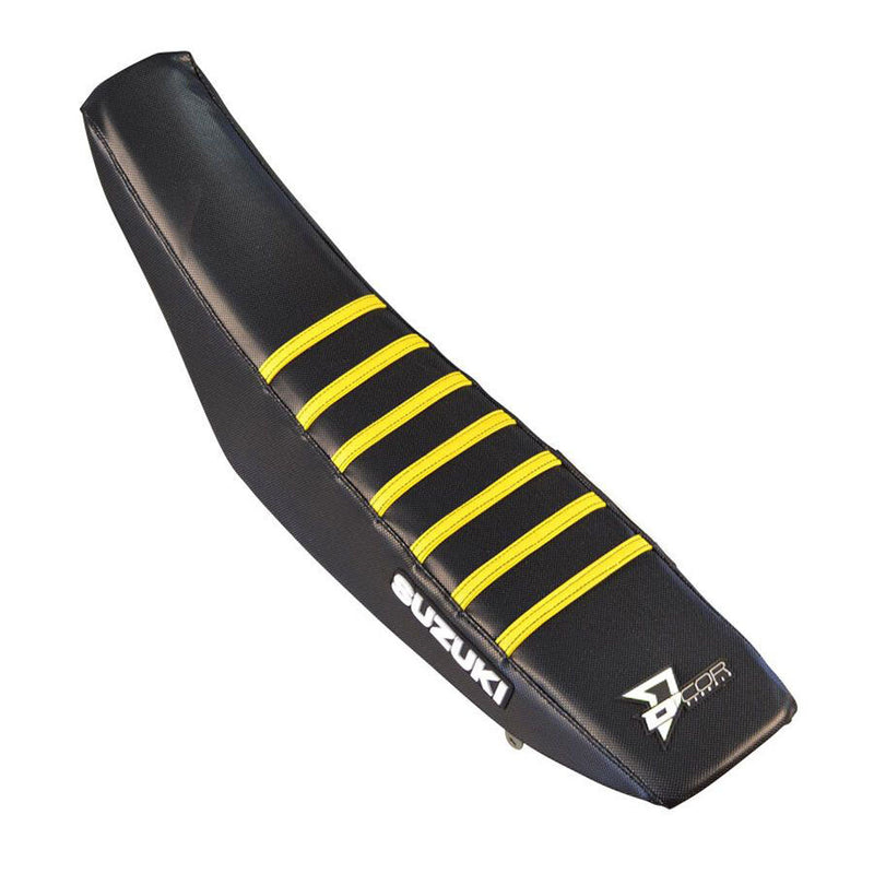 D'cor Visuals D-Cor Seat Cover Black With Yellow Ribs - 30-40-126 Suzuki RM 125 / RM 250 2001-2008