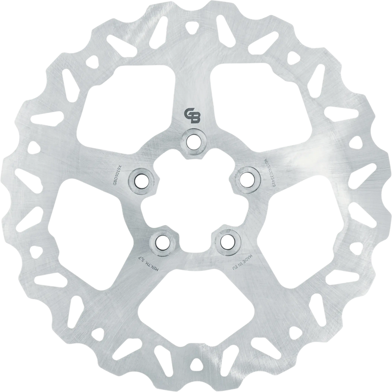 Gbrakes Rotor 11.5" Solid Wave Rear Stainless 2.22" Inner Bore - GBD9019X For Harley Motorcycles 2000-2022