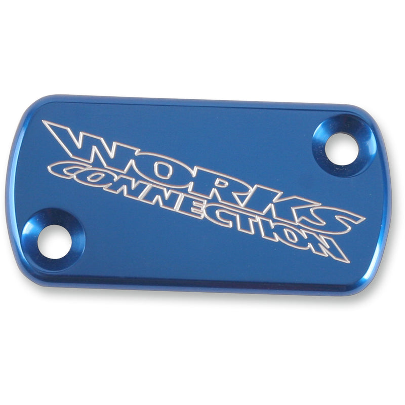 WORKS CONNECTION 21-000 21-000 Anodized Billet Aluminum Front Brake Reservoir Covers Brake Cover - Billet - Blue