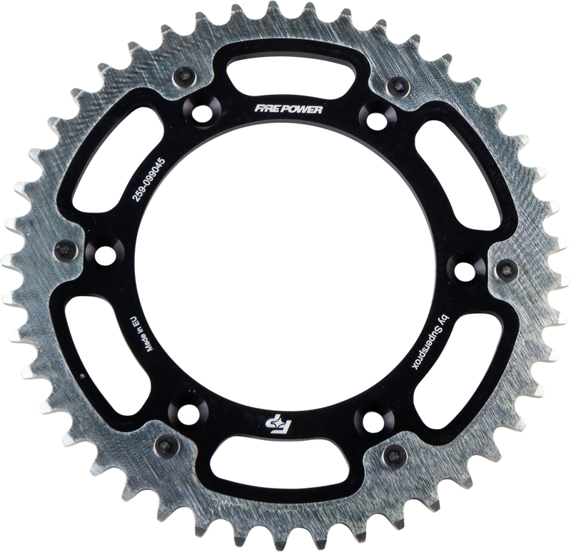 Fire Power 259-099045 FPH-990-45-BLK REAR SPROCKET HYBRID 45T BLK/SIL