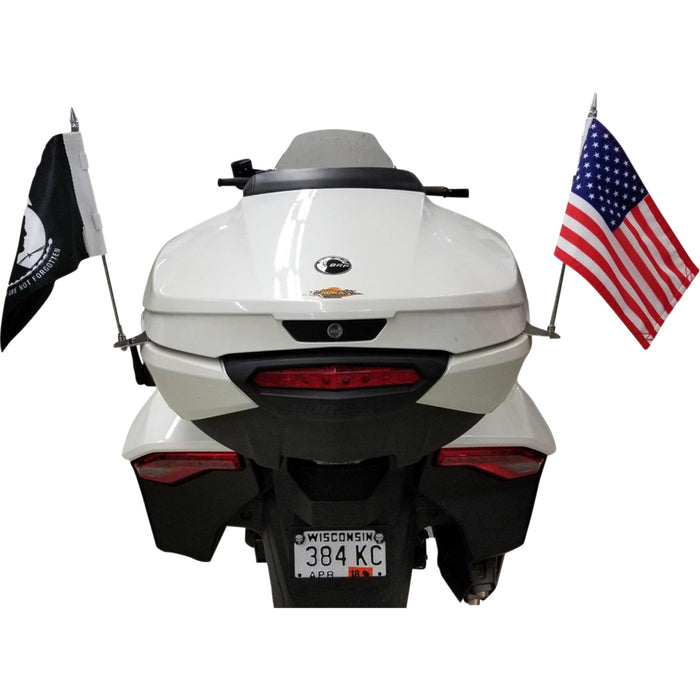 RIVCO PRODUCTS 2030-1250 FH450 Trunk-Mounted Double Flag Holder Kit Flag Holder - Spyder