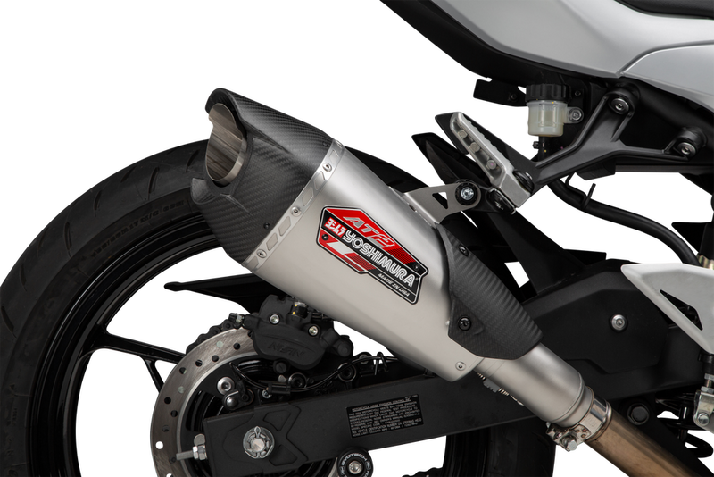 Yoshimura Exhaust Street AT2 Slip-ON SS-SS-CF - 14730BP520 Kawasaki Ninja 500 2024-2025