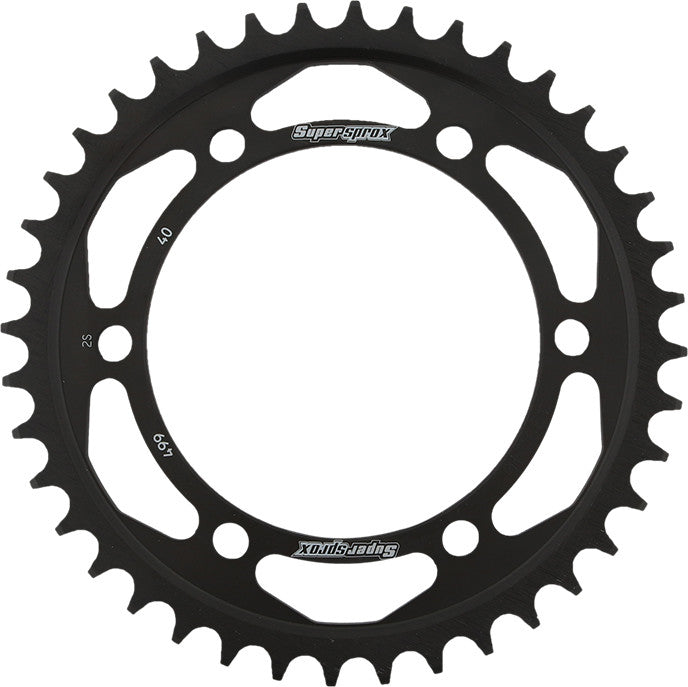Supersprox Rear Sprocket Steel 40T-530 Black - RFE-499-40-BLK For Suzuki 750 / 1000S / 1000R / 1300R Hayabusa 1996-2007 | Husqvarna TC 65 2018-2021