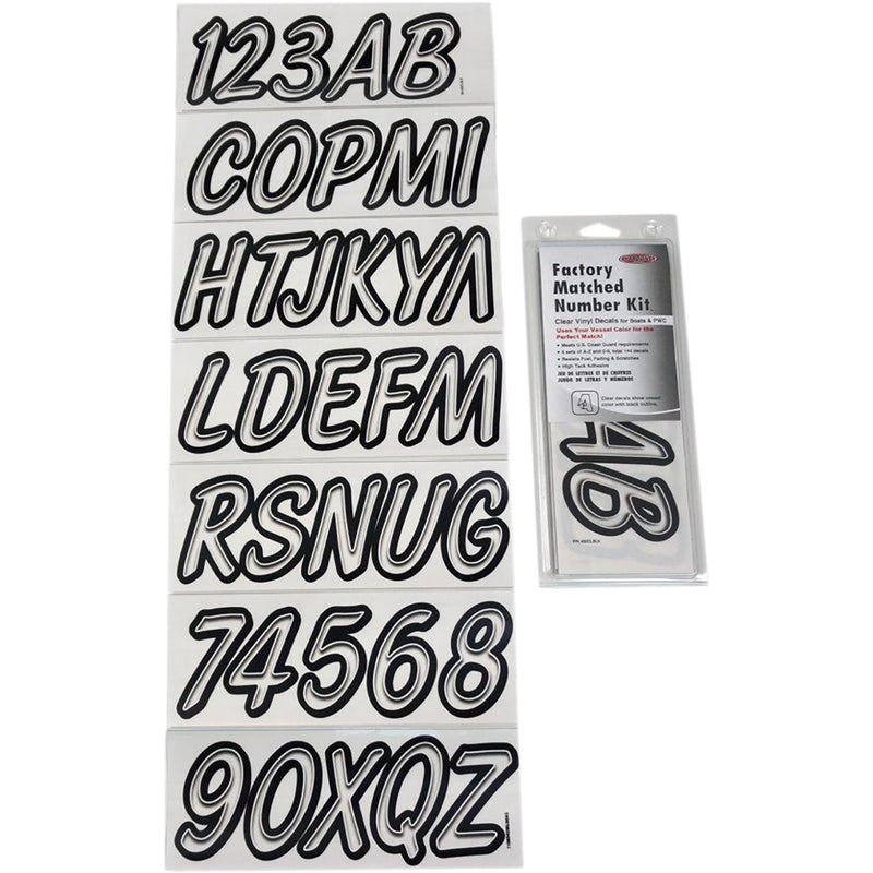 HARDLINE 4320-2111 400CLBLK Watercraft ID Kit I.D. Sticker Kit - 400 Series- Clear