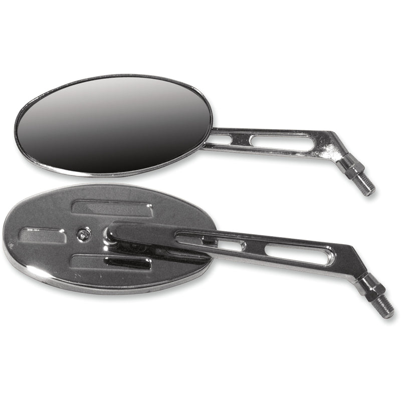 EMGO 20-26305 20-26305 Billet Oval Mirrors Oval Mirror - Billet - Short Stem