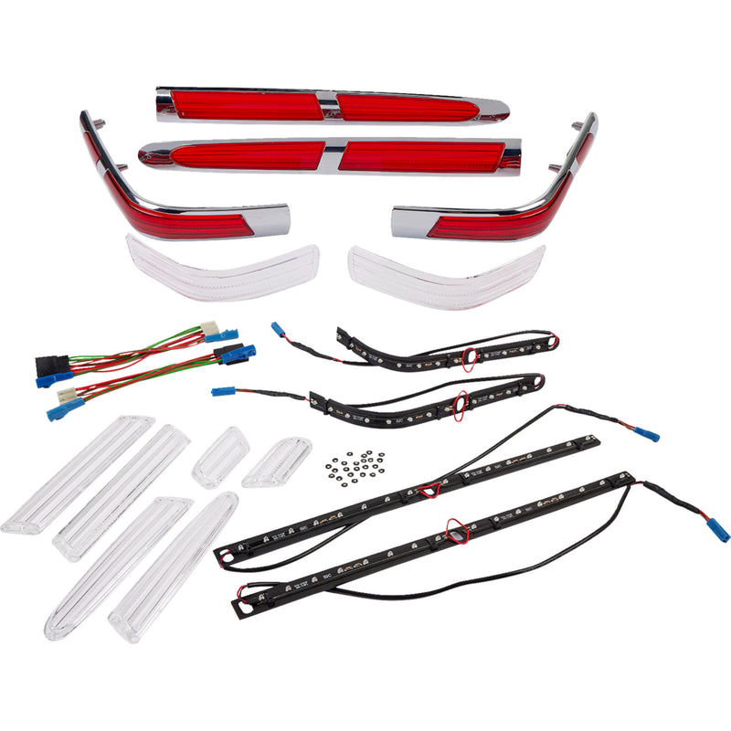 SHOW CHROME 2040-1243 52-702A LED Trunk and Saddlebag Molding Insert Kit Saddlebag LED Molding Inserts - '01-'10 GL1800