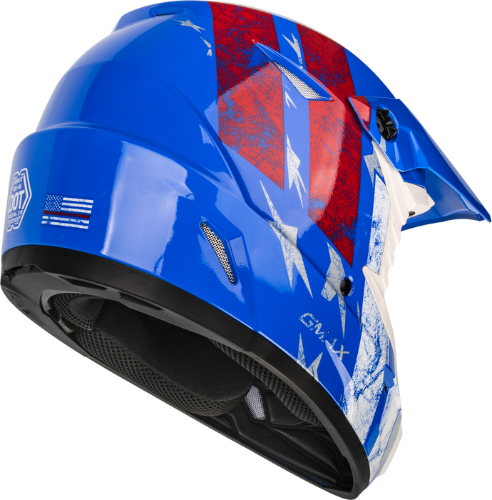Gmax 72-6642YM D3466041 YOUTH MX-46Y PATRIOT OFF-ROAD HELMET RED/WHITE/BLUE YM