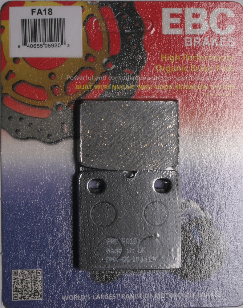 EBC Brake Pads Organic - FA18 For BMW Motorcycles 1978-2006 | Indian 2009-2012