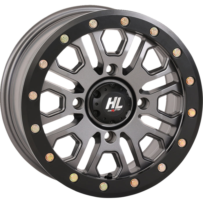 HIGH LIFTER 0230-1303 14HL23-1556 HL23 Beadlock Wheel Wheel - HL23 Beadlock - Front/Rear - Gun Metal Gray - 14x7 - 4/156 - 5+2 (+38 mm)