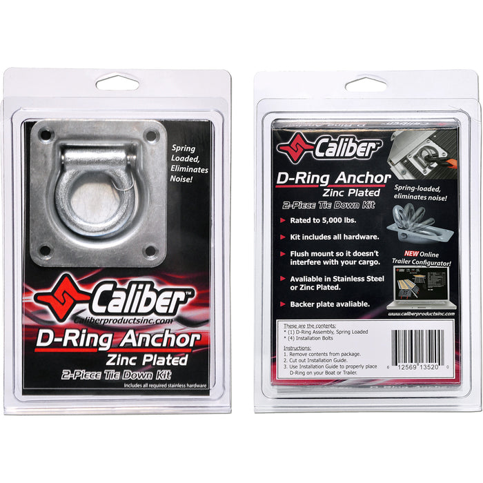 CALIBER 3920-0359 13520 D-Ring Anchor Kits D-Ring - Zinc/Steel