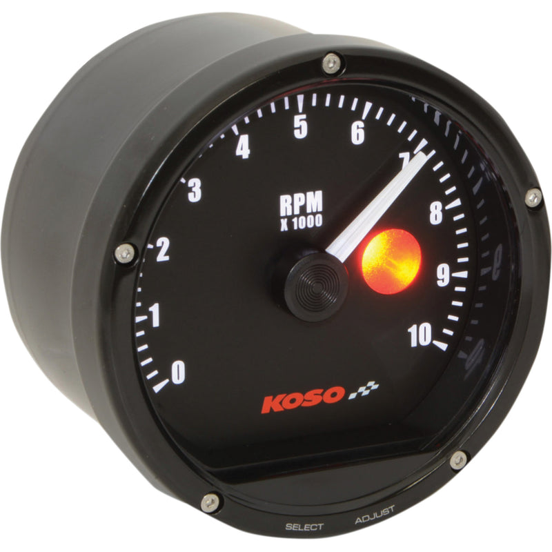 KOSO NORTH AMERICA 2211-0143 BA035130 TNT-01R Tachometer with shift light - 10,000 rpm - black casing/black face - 3.41"