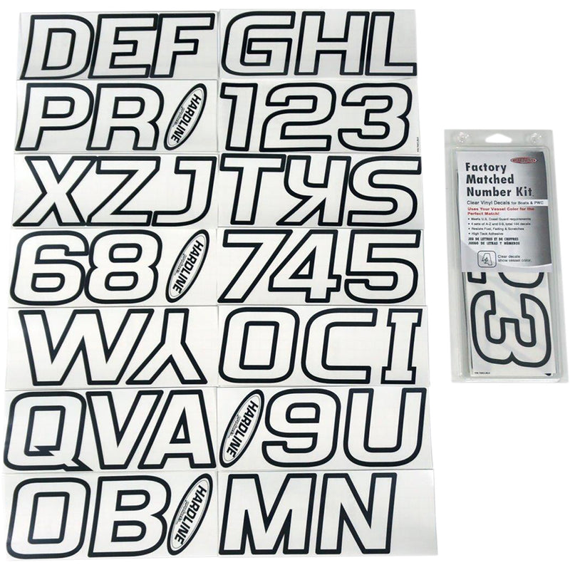 HARDLINE 4320-2112 700CLBLK Watercraft ID Kit I.D. Sticker Kit - 700 Series - Clear