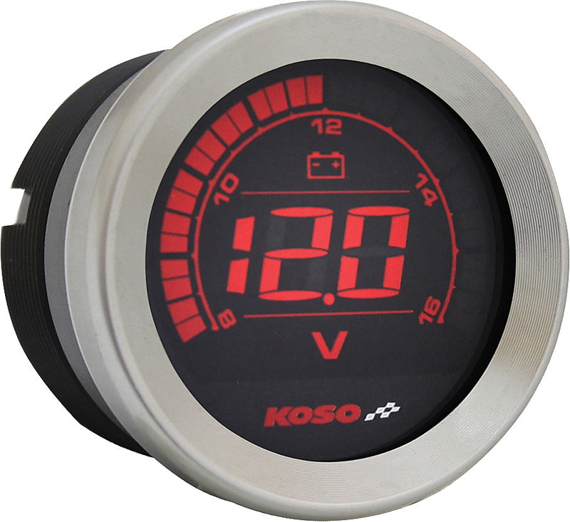 Koso North America HD-02 Series Gauge Kit Silver Bezel OIL Temp - BA050905 For Harley Touring 2004-2013