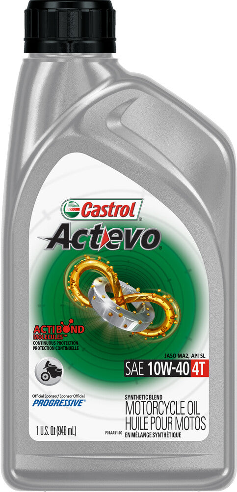 Castrol 83-1460 15D7D2 ACT>EVO SYNTHETIC BLEND OIL 4T 10W40 1QT