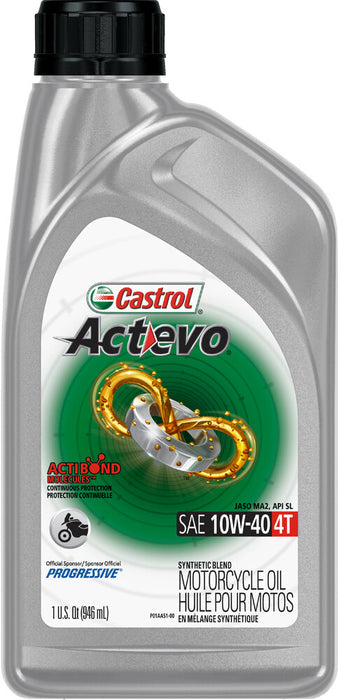 Castrol 83-1460 15D7D2 ACT>EVO SYNTHETIC BLEND OIL 4T 10W40 1QT