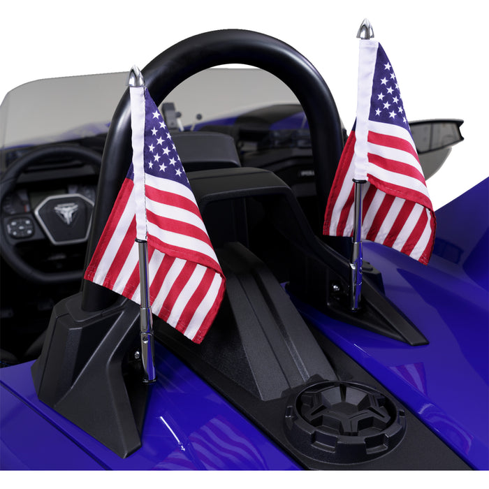 SHOW CHROME 0521-2050 44-104 Flag Pole for Slingshot Folding Flag Pole - Chrome - SlingShot