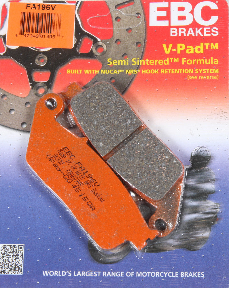 EBC Brake Pads V-Series - FA196V For Honda Motorcycles 1990-2017 | Victory Motorcycles 2008-2017 | Triumph Motorcycles 1995-2015 | Indian 2013-2019