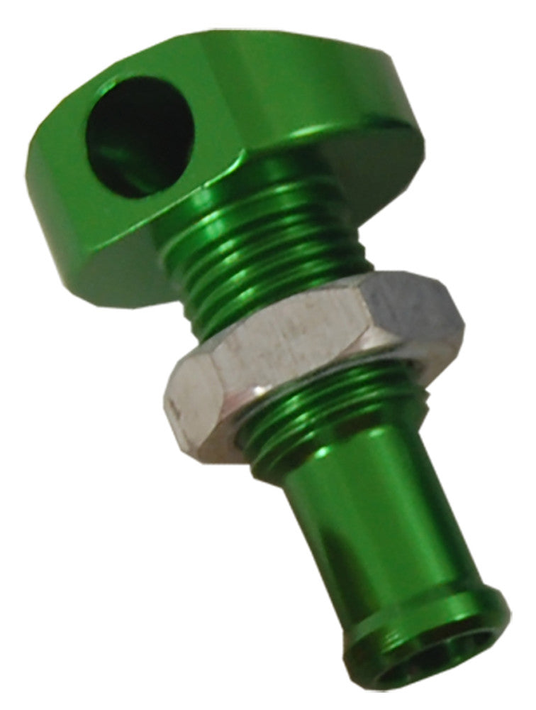 Blowsion 18-2070G 04-03-004 BILLET THRU-HULL WATER FITTING GREEN 3/8" 90 DEG.